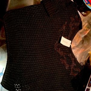 NWT Tulle black sweater sz XL